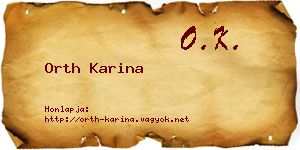 Orth Karina névjegykártya